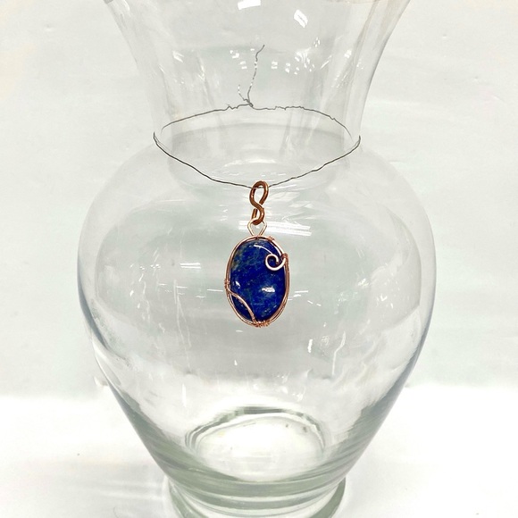 HANDMADE Lapis Lazuli Hand Wrapped Bare Copper, Jewelry Gift Her Woman Girl - Picture 10 of 10
